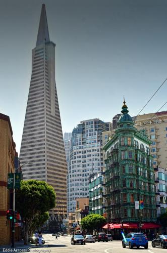 Transamerica Pyramid from Chinatown. San Francisco